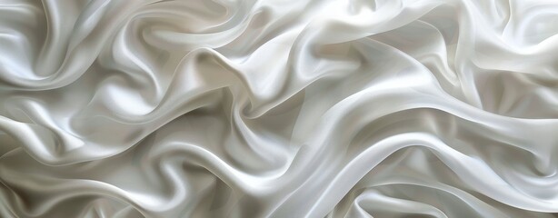 Fototapeta premium Close Up of Wrinkled Silver Fabric With Soft Light