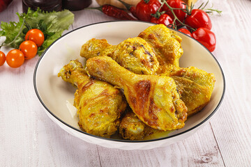 Roasted Chicken leg drumsticks with curry sauce