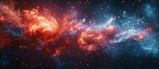 Naklejka premium Colorful Nebulae in Deep Space With Glowing Stars