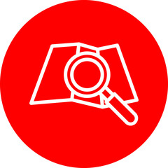 Search Map Vector Line White Circle Red