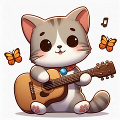 cat with a guitar