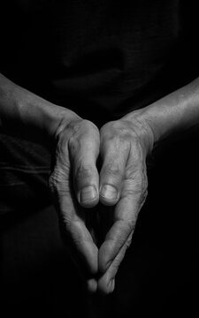 Hands of an old man