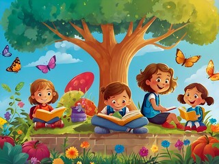 3d back School back to school concept Illustration Image