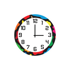 clock on white	