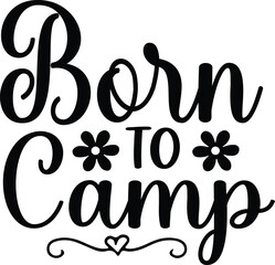 Camping Typography Vector Silhouettes Art Design