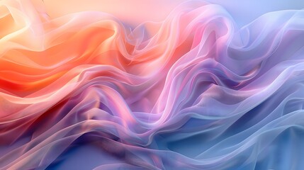 Obraz premium Ethereal Waves of Colorful Silk