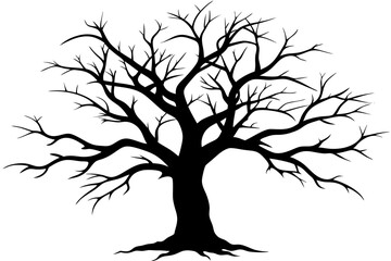 
Dead Tree Silhouette Vector art, Scary Trees black Silhouette, Forest Tree without leaves black and white clipart Collection