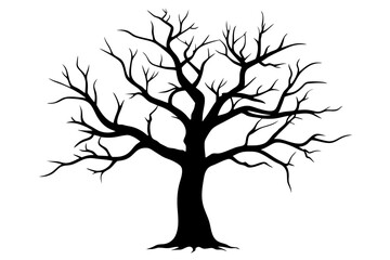 
Dead Tree Silhouette Vector art, Scary Trees black Silhouette, Forest Tree without leaves black and white clipart Collection