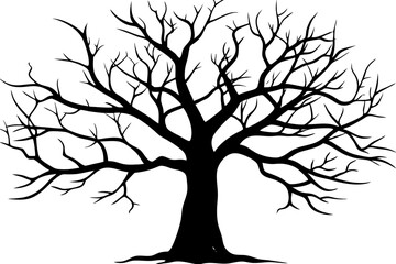 
Dead Tree Silhouette Vector art, Scary Trees black Silhouette, Forest Tree without leaves black and white clipart Collection