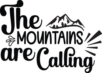 Camping Typography Vector Silhouettes Art Design