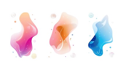Liquid shape frame treatment colorful set. illustration