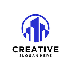 simple circle building logo d...