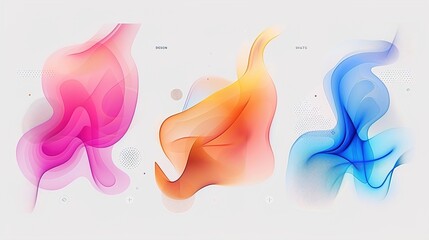 Fototapeta premium Liquid shape frame treatment colorful set. illustration