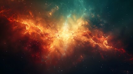 Fototapeta premium Stunning Cosmic Nebula with Fiery and Cool Hues