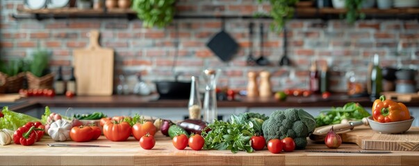 Fresh food on the kitchen table