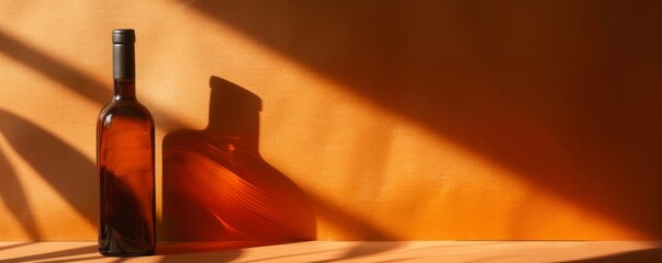 Bottle on a yellow background