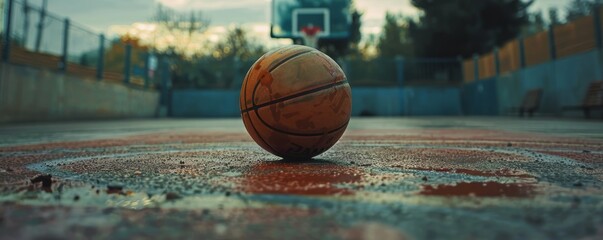 basketball ball on the court