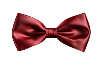 The Enigmatic Elegance of a Fiery Red Bow Tie on White or PNG Transparent Background.