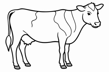 cow line art vector illustration	
