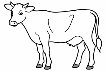 Fototapeta premium cow line art vector illustration 
