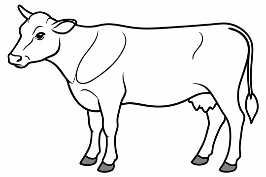 recommend clip art: cow line art vector illustration	
                    