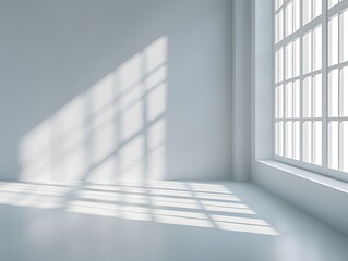 Sunlit Minimalist Room with Large Windows