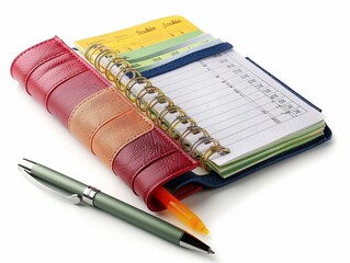 A colorful daily planner with sections for different tasks.