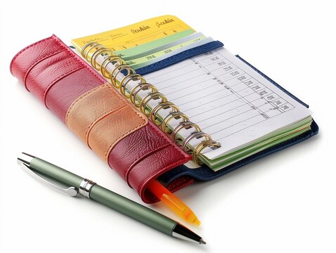 A colorful daily planner with sections for different tasks.