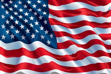 Obraz premium Waving American Flag with Stars and Stripes
