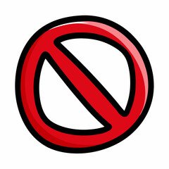 No Sign Hand Drawn Doodle Icon, isolated white background (18)