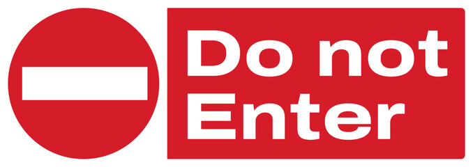 ISO prohibition safety signs_do not enter landscape size 1/2 a4,a3,a2,a1	
