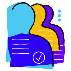 Silhouettes of candidates for the vacancy one by one