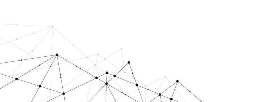 Plexus network polygonal connect lines and dots background template. Technology data transfer server global system graphic vector.	
