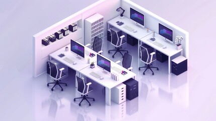 Fototapeta premium Modern Minimalist Office Workspace