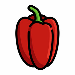 Paprika Hand Drawn Doodle Icon, isolated white background (8)