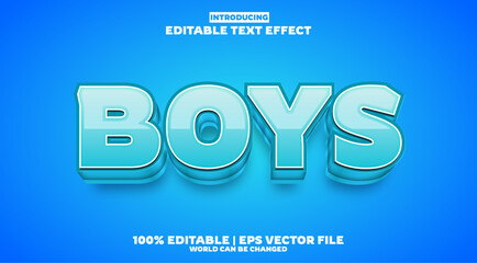 Boys editable text effect in new modern trend style