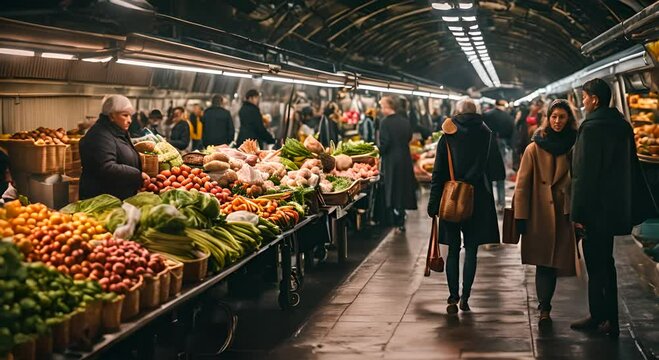 Street market in the subway.
