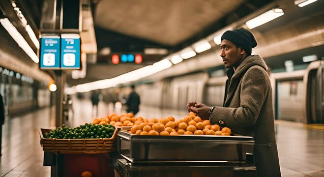 Street market in the subway.