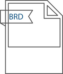 BRD File format icon black outline and light color text