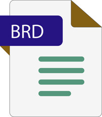 Obraz premium BRD File icon with folded style document