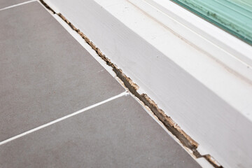 Fototapeta premium cracked concrete floor of the house