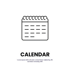 calendar thin outline icon vector design good for web or mobile app