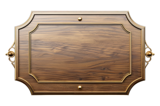 Photo of blank nameplate isolated on transparent background