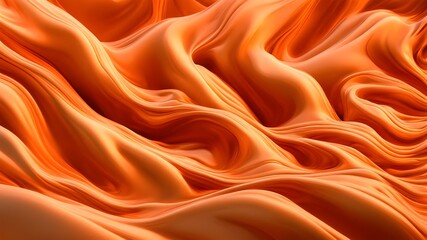 Fototapeta premium orange silk fluid background, viscous liquid - 3D Render