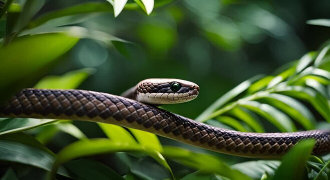 Snake in the jungle.