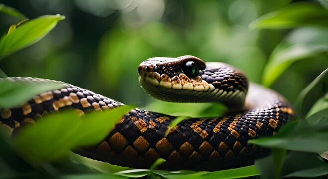 Snake in the jungle.