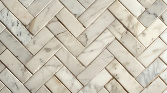 Herringbone tile pattern backsplash