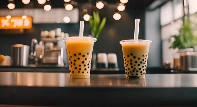 Bubble tea a bubble tea store.