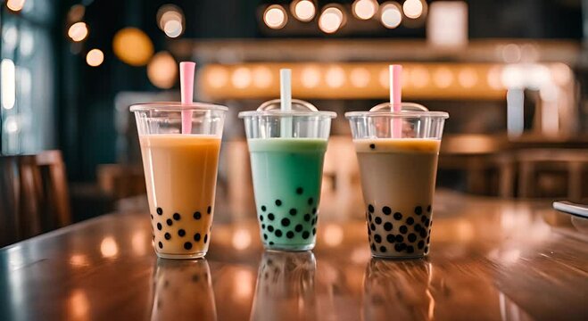 Bubble tea a bubble tea store.