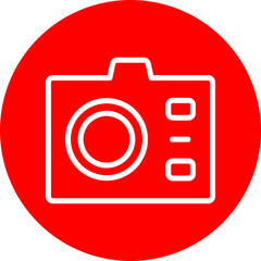 Camera Vector Line White Circle Red